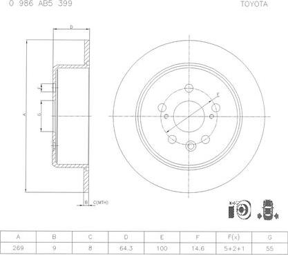 BOSCH 0 986 AB5 399 - Jarrulevy inparts.fi