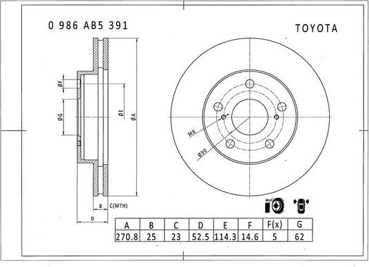 BOSCH 0 986 AB5 391 - Jarrulevy inparts.fi