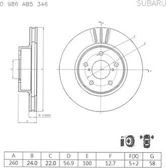 BOSCH 0 986 AB5 346 - Jarrulevy inparts.fi