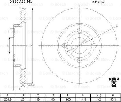 BOSCH 0 986 AB5 341 - Jarrulevy inparts.fi