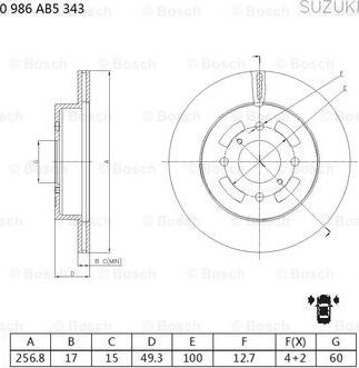 BOSCH 0 986 AB5 343 - Jarrulevy inparts.fi