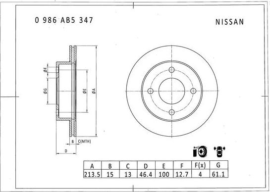 BOSCH 0 986 AB5 347 - Jarrulevy inparts.fi