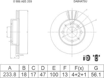 BOSCH 0 986 AB5 359 - Jarrulevy inparts.fi