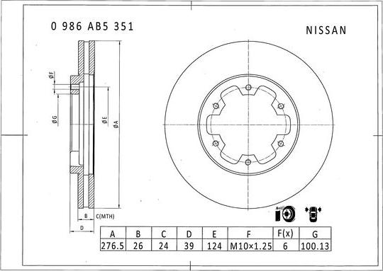 BOSCH 0 986 AB5 351 - Jarrulevy inparts.fi