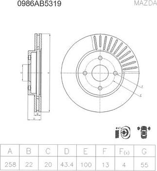 BOSCH 0 986 AB5 319 - Jarrulevy inparts.fi