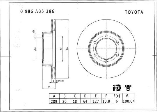 BOSCH 0 986 AB5 386 - Jarrulevy inparts.fi