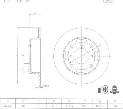 BOSCH 0 986 AB5 381 - Jarrulevy inparts.fi