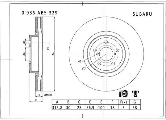 BOSCH 0 986 AB5 329 - Jarrulevy inparts.fi