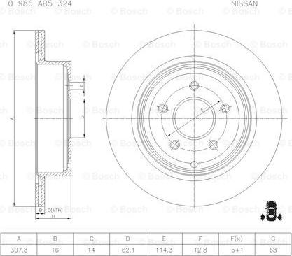 BOSCH 0 986 AB5 324 - Jarrulevy inparts.fi