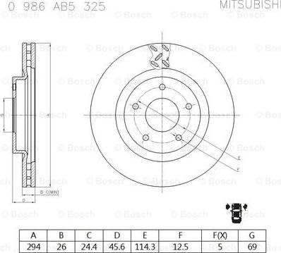 BOSCH 0 986 AB5 325 - Jarrulevy inparts.fi