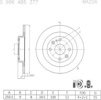 BOSCH 0 986 AB5 377 - Jarrulevy inparts.fi