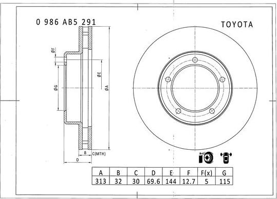 BOSCH 0 986 AB5 291 - Jarrulevy inparts.fi