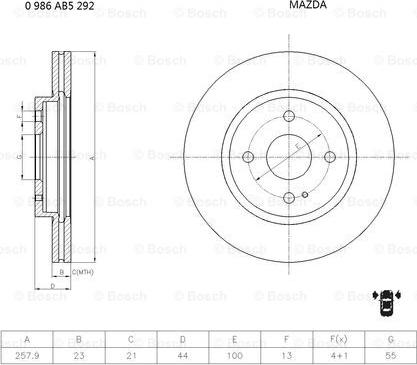 BOSCH 0 986 AB5 292 - Jarrulevy inparts.fi