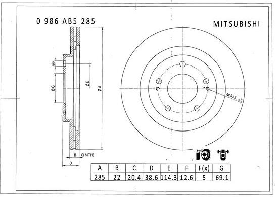 BOSCH 0 986 AB5 285 - Jarrulevy inparts.fi