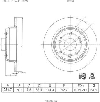 BOSCH 0 986 AB5 276 - Jarrulevy inparts.fi