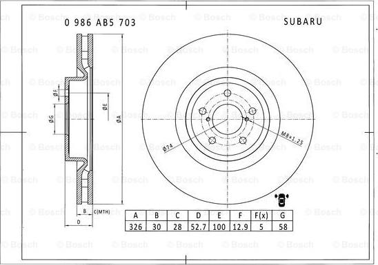 BOSCH 0 986 AB5 703 - Jarrulevy inparts.fi