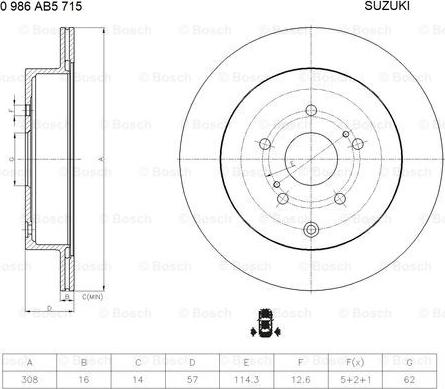 BOSCH 0 986 AB5 715 - Jarrulevy inparts.fi