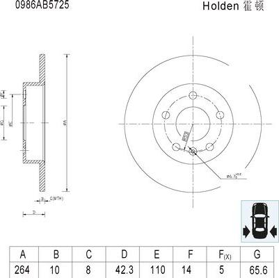 BOSCH 0 986 AB5 725 - Jarrulevy inparts.fi