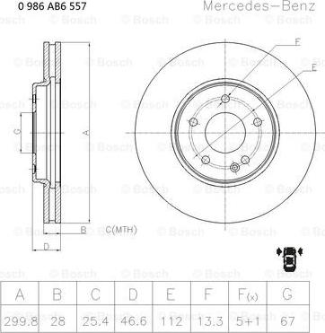 BOSCH 0 986 AB6 557 - Jarrulevy inparts.fi