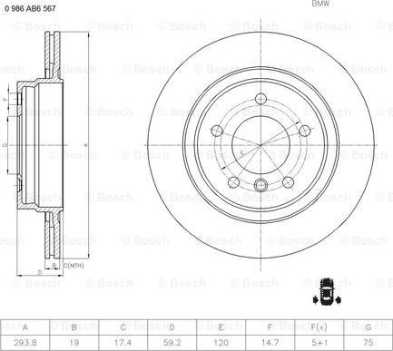 BOSCH 0 986 AB6 567 - Jarrulevy inparts.fi