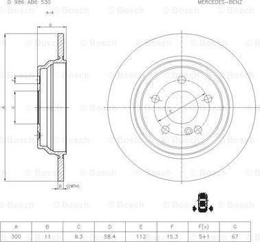 BOSCH 0 986 AB6 530 - Jarrulevy inparts.fi