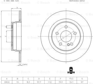 BOSCH 0 986 AB6 529 - Jarrulevy inparts.fi