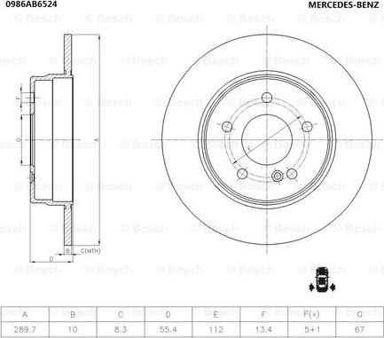 BOSCH 0 986 AB6 524 - Jarrulevy inparts.fi