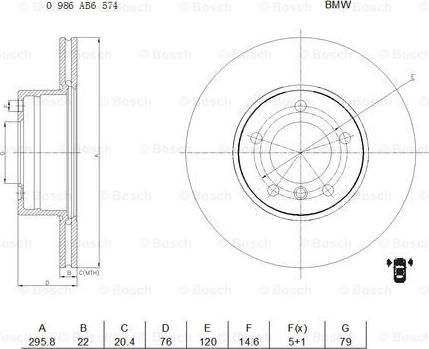 BOSCH 0 986 AB6 574 - Jarrulevy inparts.fi