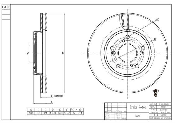 BOSCH 0 986 AB6 650 - Jarrulevy inparts.fi