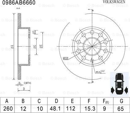 BOSCH 0 986 AB6 660 - Jarrulevy inparts.fi