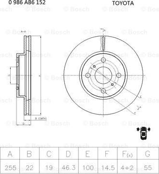 BOSCH 0 986 AB6 152 - Jarrulevy inparts.fi