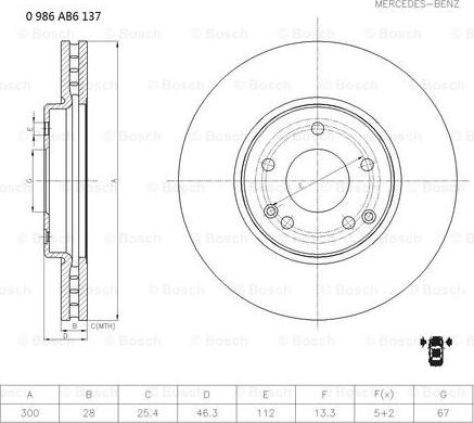 BOSCH 0 986 AB6 137 - Jarrulevy inparts.fi