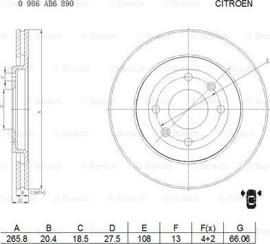 BOSCH 0 986 AB6 890 - Jarrulevy inparts.fi