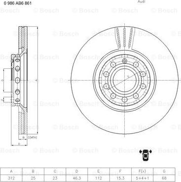 BOSCH 0 986 AB6 861 - Jarrulevy inparts.fi