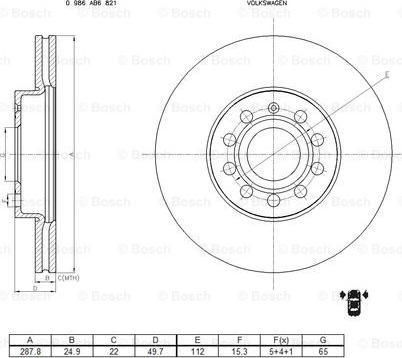 BOSCH 0 986 AB6 821 - Jarrulevy inparts.fi