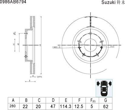 BOSCH 0 986 AB6 794 - Jarrulevy inparts.fi