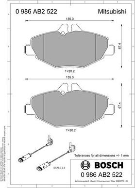 BOSCH 0 986 AB2 522 - Jarrupala, levyjarru inparts.fi