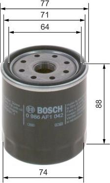 BOSCH 0 986 AF1 042 - Öljynsuodatin inparts.fi