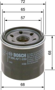 BOSCH 0 986 AF1 039 - Öljynsuodatin inparts.fi