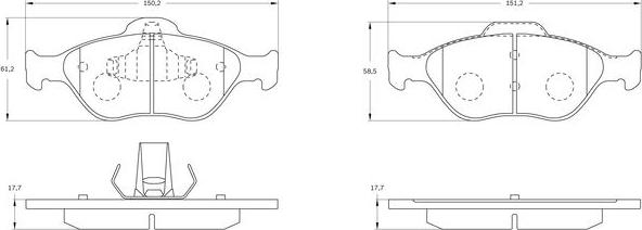 BOSCH 0 986 BB0 710 - Jarrupala, levyjarru inparts.fi