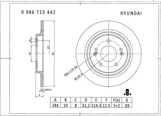 BOSCH 0 986 T15 442 - Jarrulevy inparts.fi