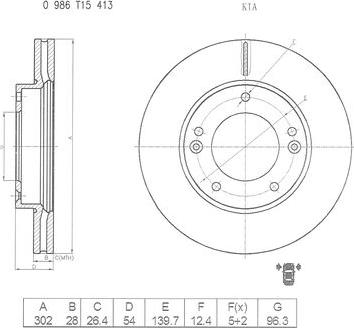 BOSCH 0 986 T15 413 - Jarrulevy inparts.fi