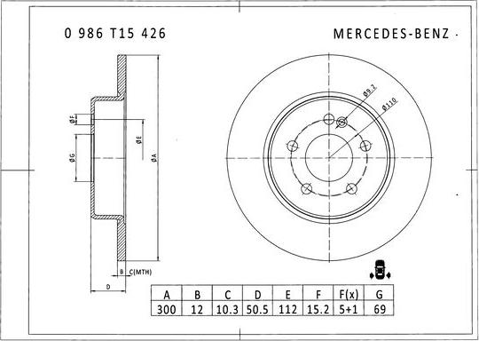 BOSCH 0 986 T15 426 - Jarrulevy inparts.fi