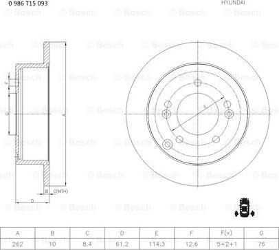 BOSCH 0 986 T15 093 - Jarrulevy inparts.fi