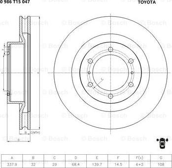 BOSCH 0 986 T15 047 - Jarrulevy inparts.fi