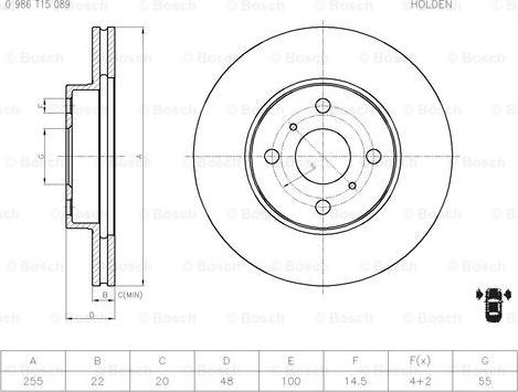 BOSCH 0 986 T15 089 - Jarrulevy inparts.fi