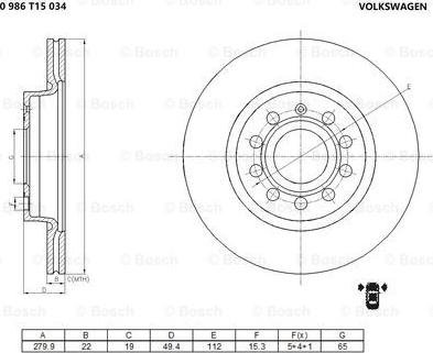 BOSCH 0 986 T15 034 - Jarrulevy inparts.fi