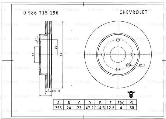 BOSCH 0 986 T15 196 - Jarrulevy inparts.fi