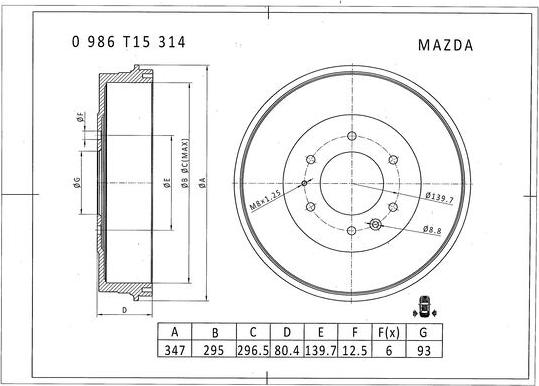 BOSCH 0 986 T15 314 - Jarrurumpu inparts.fi