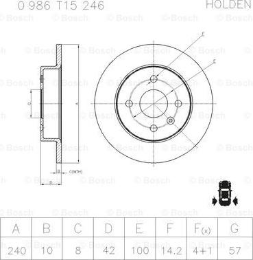 BOSCH 0 986 T15 246 - Jarrulevy inparts.fi